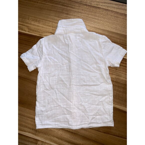 Cat & Jack Boys Toddler White Short Sleeve Button-Up Shirt 100% Cotton Size 5T - Picture 6 of 9